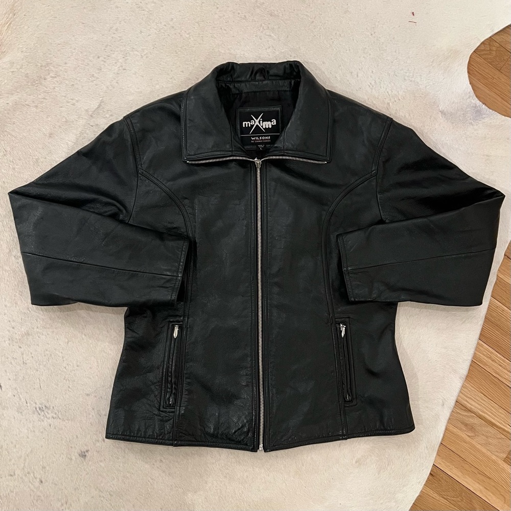 LAST CALL NEED GONE FEB 5 ✨Wilsons genuine leather black motorcycle biker jacket